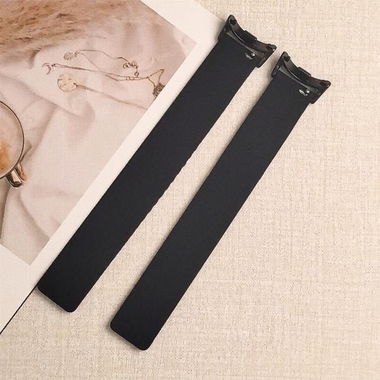 For Xiaomi Smart Band 10 / 9 / 8 Lychee Texture Soft Magnetic Silicone Watch Strap(Black) - Mega Discount Store LebanonLebanon