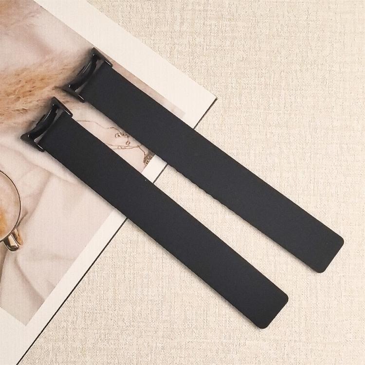 For Xiaomi Smart Band 10 / 9 / 8 Lychee Texture Soft Magnetic Silicone Watch Strap(Black) - Mega Discount Store LebanonLebanon