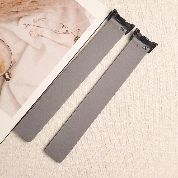 For Xiaomi Smart Band 10 / 9 / 8 Lychee Texture Soft Magnetic Silicone Watch Strap(Blue Gray) - Mega Discount Store LebanonLebanon