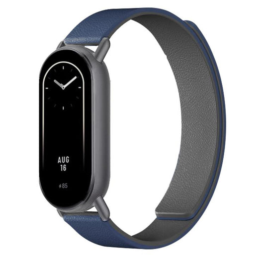 For Xiaomi Smart Band 10 / 9 / 8 Lychee Texture Soft Magnetic Silicone Watch Strap(Blue Gray) - Mega Discount Store LebanonLebanon