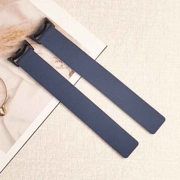 For Xiaomi Smart Band 10 / 9 / 8 Lychee Texture Soft Magnetic Silicone Watch Strap(Blue Gray) - Mega Discount Store LebanonLebanon