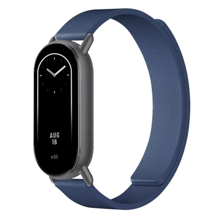 For Xiaomi Smart Band 10 / 9 / 8 Lychee Texture Soft Magnetic Silicone Watch Strap(Dark Blue) - Mega Discount Store LebanonLebanon