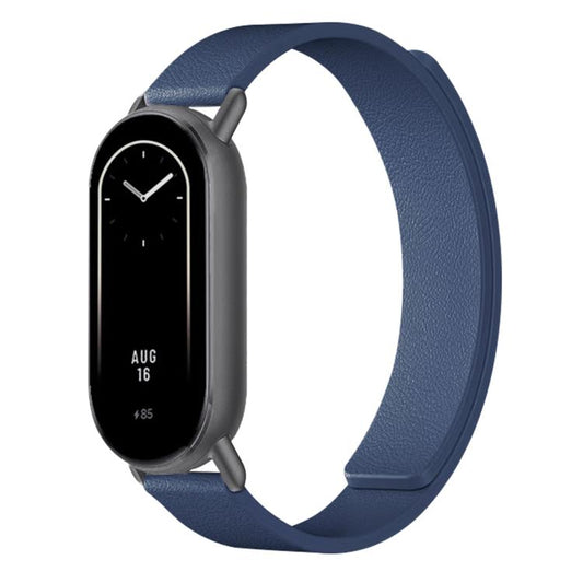 For Xiaomi Smart Band 10 / 9 / 8 Lychee Texture Soft Magnetic Silicone Watch Strap(Dark Blue) - Mega Discount Store LebanonLebanon