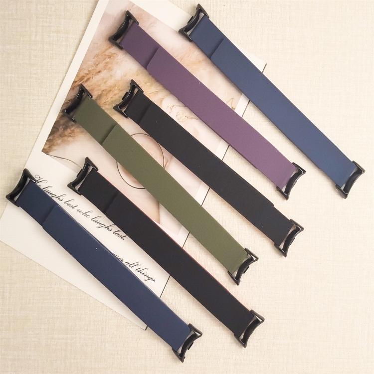 For Xiaomi Smart Band 10 / 9 / 8 Lychee Texture Soft Magnetic Silicone Watch Strap(Dark Blue) - Mega Discount Store LebanonLebanon