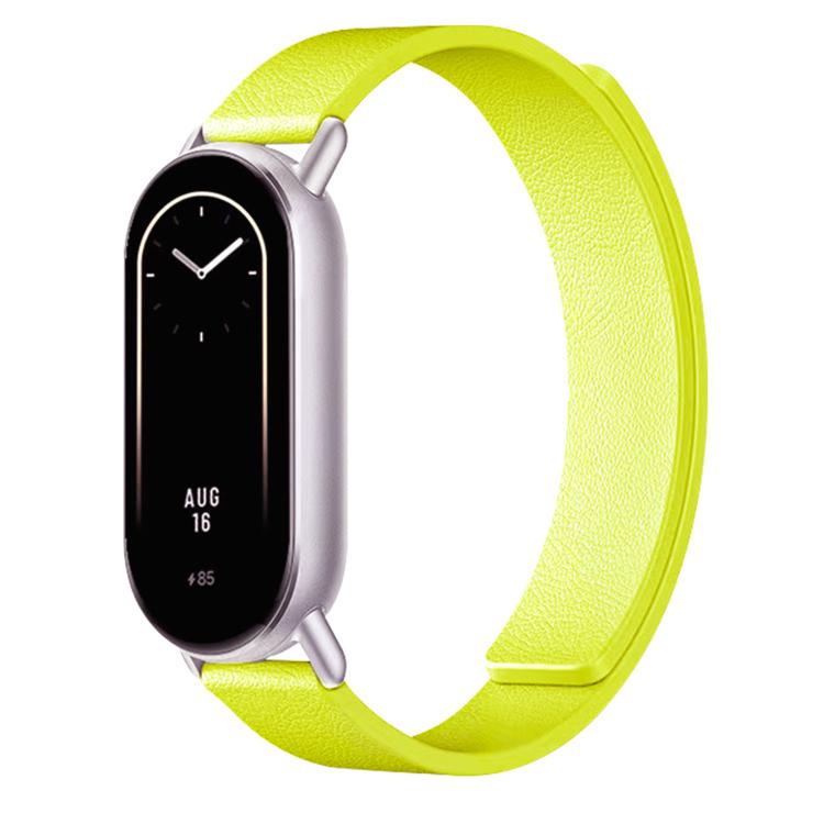 For Xiaomi Smart Band 10 / 9 / 8 Lychee Texture Soft Magnetic Silicone Watch Strap(Fluorescent Green) - Mega Discount Store LebanonLebanon