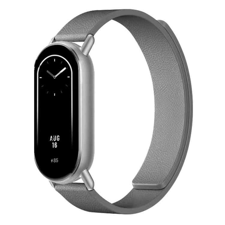 For Xiaomi Smart Band 10 / 9 / 8 Lychee Texture Soft Magnetic Silicone Watch Strap(Gray) - Mega Discount Store LebanonLebanon