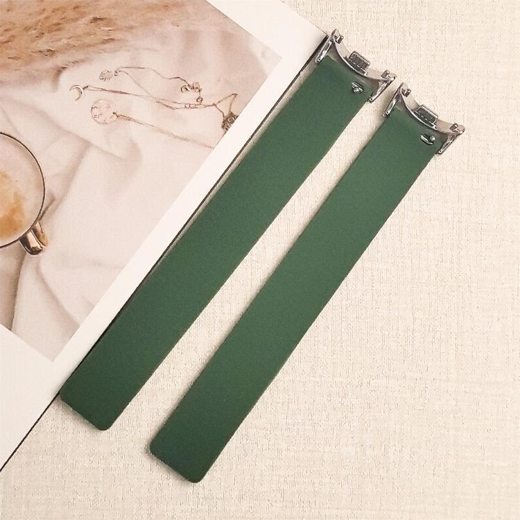 For Xiaomi Smart Band 10 / 9 / 8 Lychee Texture Soft Magnetic Silicone Watch Strap(Green) - Mega Discount Store LebanonLebanon