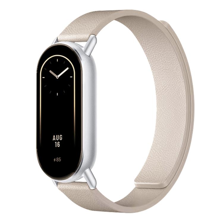 For Xiaomi Smart Band 10 / 9 / 8 Lychee Texture Soft Magnetic Silicone Watch Strap(Khaki) - Mega Discount Store LebanonLebanon