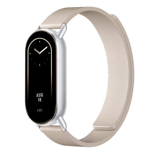 For Xiaomi Smart Band 10 / 9 / 8 Lychee Texture Soft Magnetic Silicone Watch Strap(Khaki) - Mega Discount Store LebanonLebanon