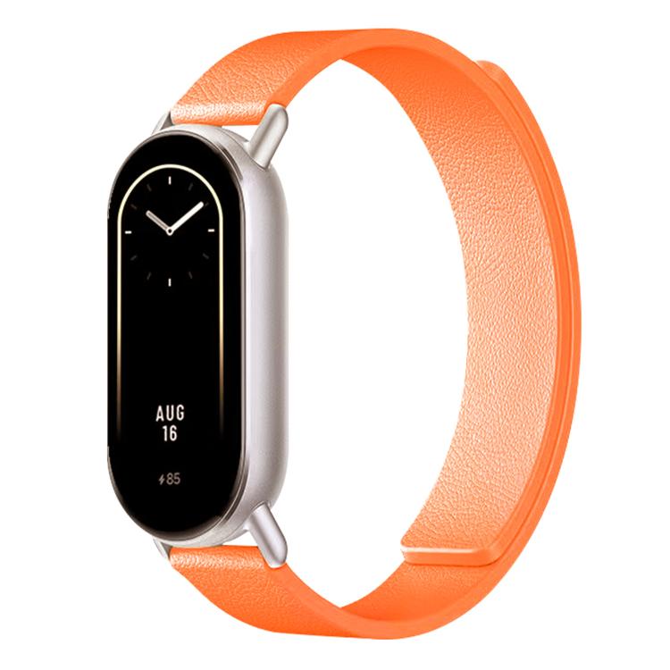 For Xiaomi Smart Band 10 / 9 / 8 Lychee Texture Soft Magnetic Silicone Watch Strap(Orange) - Mega Discount Store LebanonLebanon