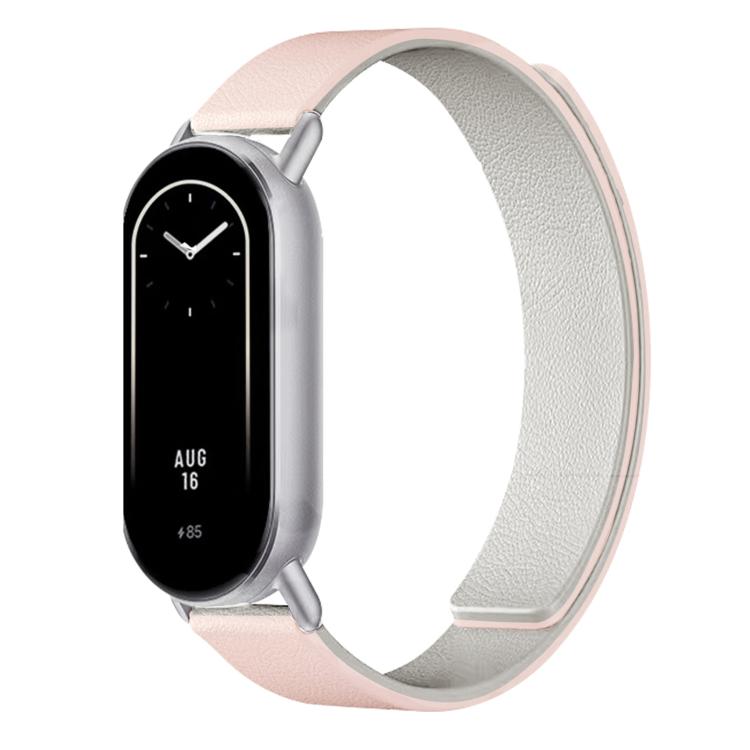 For Xiaomi Smart Band 10 / 9 / 8 Lychee Texture Soft Magnetic Silicone Watch Strap(Pink Starlight) - Mega Discount Store LebanonLebanon