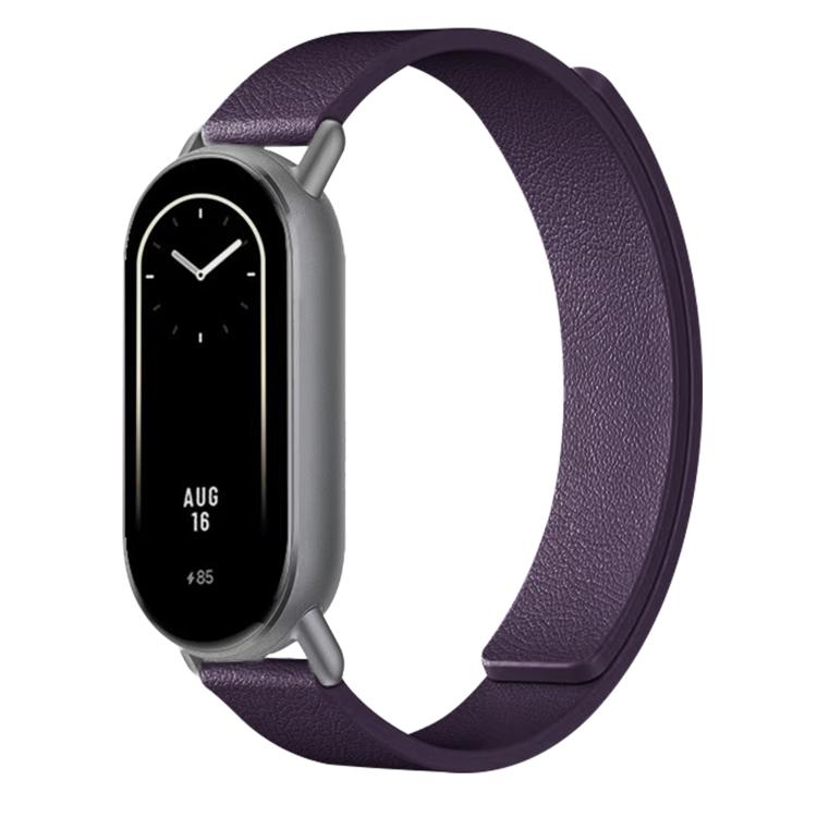 For Xiaomi Smart Band 10 / 9 / 8 Lychee Texture Soft Magnetic Silicone Watch Strap(Purple) - Mega Discount Store LebanonLebanon
