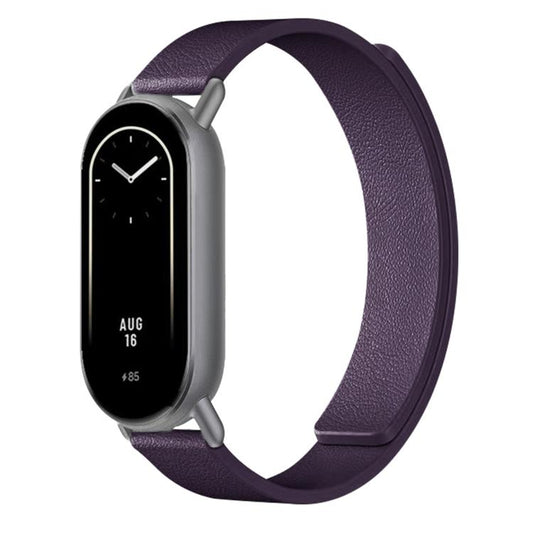 For Xiaomi Smart Band 10 / 9 / 8 Lychee Texture Soft Magnetic Silicone Watch Strap(Purple) - Mega Discount Store LebanonLebanon