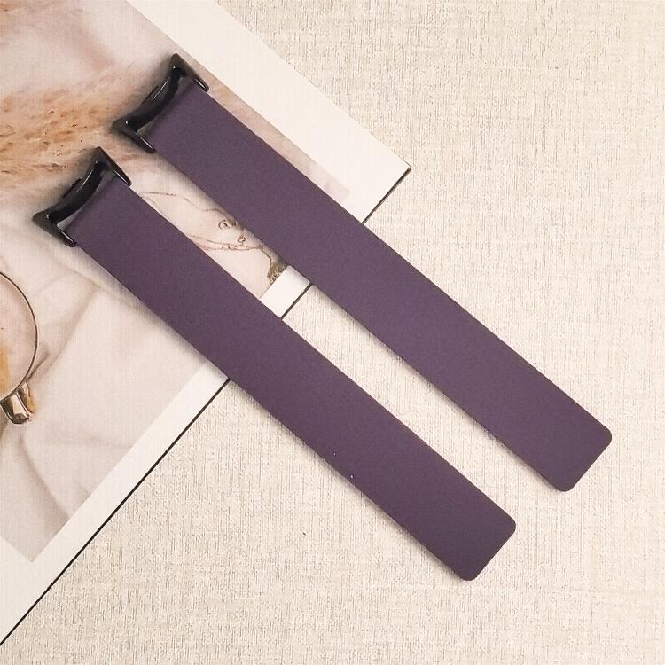 For Xiaomi Smart Band 10 / 9 / 8 Lychee Texture Soft Magnetic Silicone Watch Strap(Purple) - Mega Discount Store LebanonLebanon