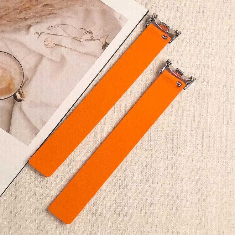 For Xiaomi Smart Band 10 / 9 / 8 Lychee Texture Soft Magnetic Silicone Watch Strap(Starlight Orange) - Mega Discount Store LebanonLebanon
