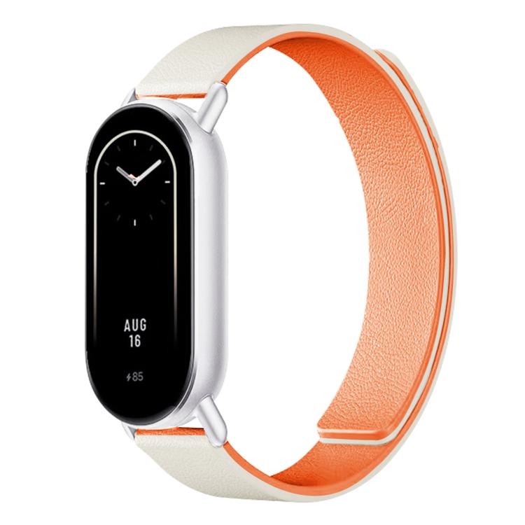 For Xiaomi Smart Band 10 / 9 / 8 Lychee Texture Soft Magnetic Silicone Watch Strap(Starlight Orange) - Mega Discount Store LebanonLebanon