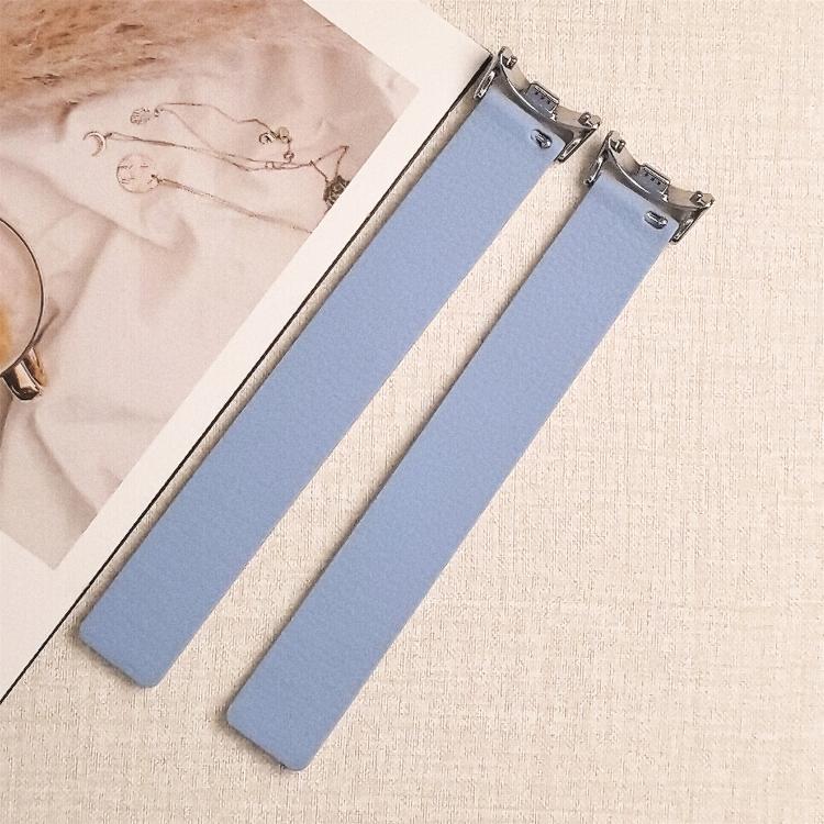 For Xiaomi Smart Band 10 / 9 / 8 Lychee Texture Soft Magnetic Silicone Watch Strap(White Blue) - Mega Discount Store LebanonLebanon