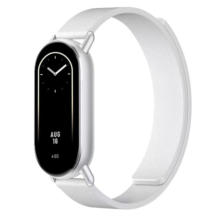For Xiaomi Smart Band 10 / 9 / 8 Lychee Texture Soft Magnetic Silicone Watch Strap(White) - Mega Discount Store LebanonLebanon