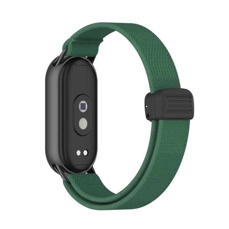 For Xiaomi Smart Band 10 / 9 / 8 Metal Head Magnetic Plastic Buckle Elastic Nylon Watch Band(Army Green) - Mega Discount Store LebanonLebanon