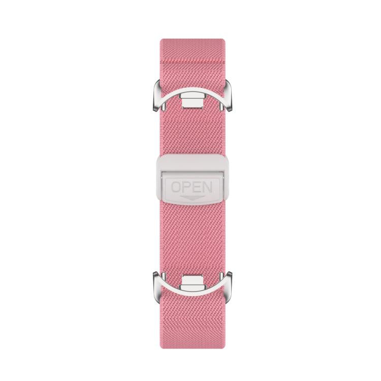 For Xiaomi Smart Band 10 / 9 / 8 Metal Head Magnetic Plastic Buckle Elastic Nylon Watch Band(Bright Pink) - Mega Discount Store LebanonLebanon