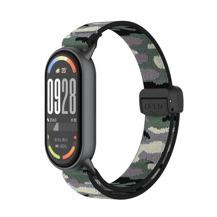 For Xiaomi Smart Band 10 / 9 / 8 Metal Head Magnetic Plastic Buckle Elastic Nylon Watch Band(Camouflage Jungle) - Mega Discount Store LebanonLebanon