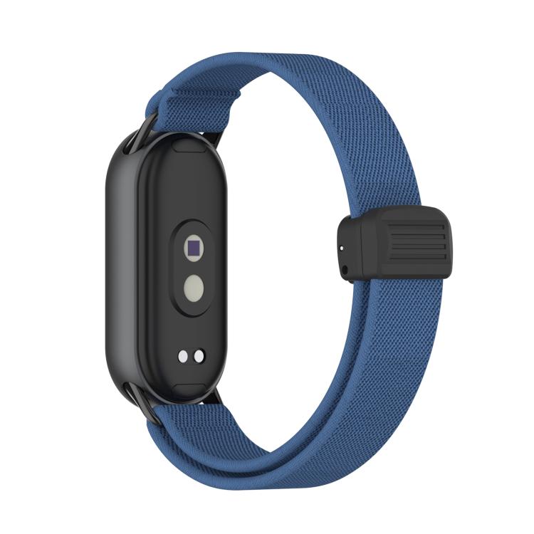 For Xiaomi Smart Band 10 / 9 / 8 Metal Head Magnetic Plastic Buckle Elastic Nylon Watch Band(Cold Blue) - Mega Discount Store LebanonLebanon