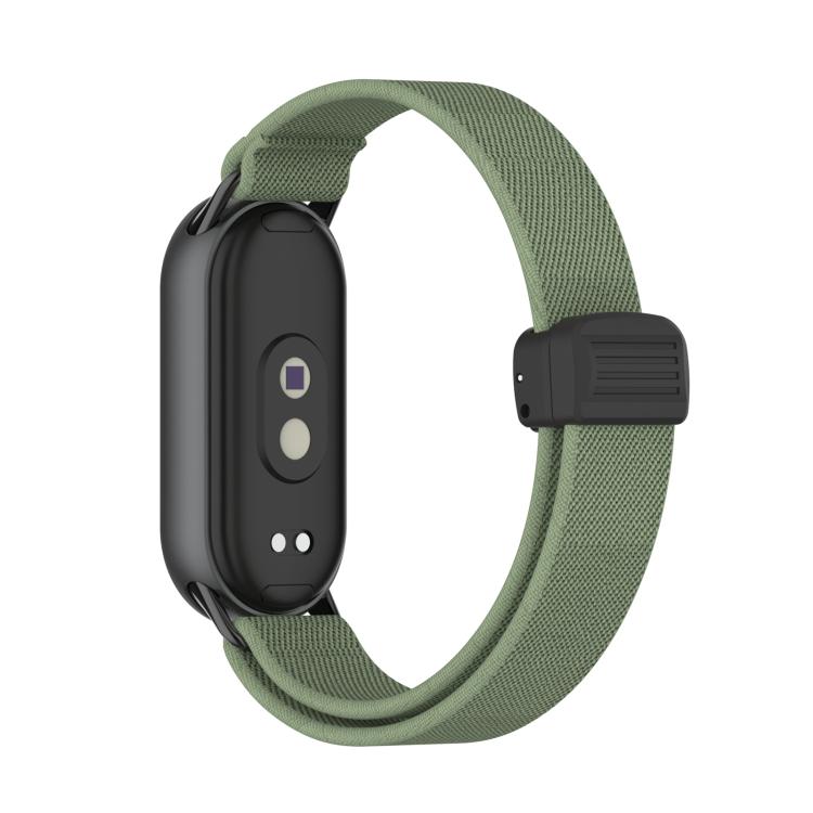 For Xiaomi Smart Band 10 / 9 / 8 Metal Head Magnetic Plastic Buckle Elastic Nylon Watch Band(Dark Green) - Mega Discount Store LebanonLebanon