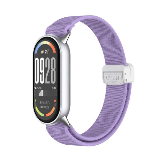 For Xiaomi Smart Band 10 / 9 / 8 Metal Head Magnetic Plastic Buckle Elastic Nylon Watch Band(Lavender) - Mega Discount Store LebanonLebanon