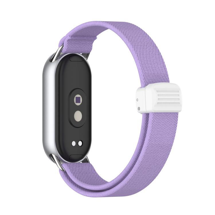 For Xiaomi Smart Band 10 / 9 / 8 Metal Head Magnetic Plastic Buckle Elastic Nylon Watch Band(Lavender) - Mega Discount Store LebanonLebanon