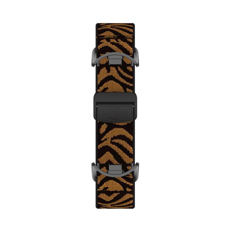 For Xiaomi Smart Band 10 / 9 / 8 Metal Head Magnetic Plastic Buckle Elastic Nylon Watch Band(Leopard) - Mega Discount Store LebanonLebanon
