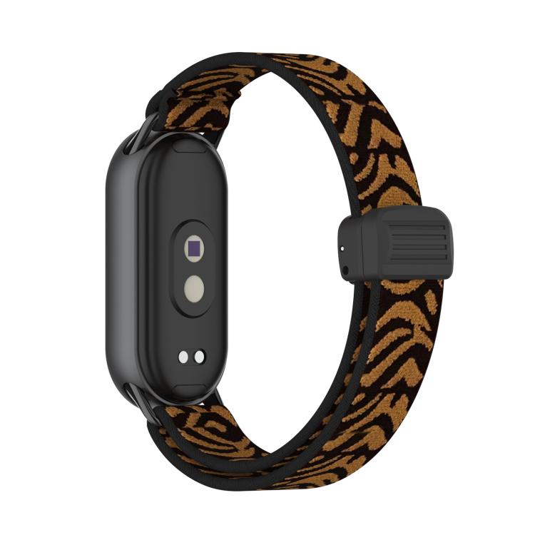 For Xiaomi Smart Band 10 / 9 / 8 Metal Head Magnetic Plastic Buckle Elastic Nylon Watch Band(Leopard) - Mega Discount Store LebanonLebanon