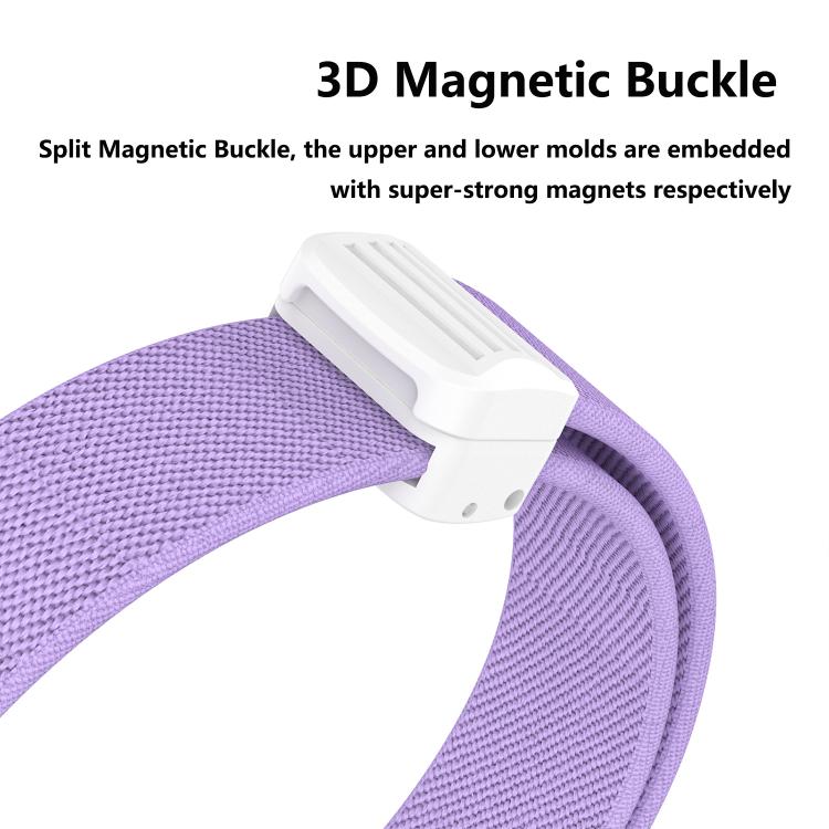 For Xiaomi Smart Band 10 / 9 / 8 Metal Head Magnetic Plastic Buckle Elastic Nylon Watch Band(Pearl Pink) - Mega Discount Store LebanonLebanon