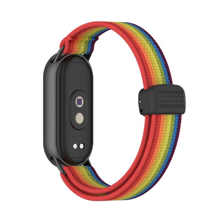 For Xiaomi Smart Band 10 / 9 / 8 Metal Head Magnetic Plastic Buckle Elastic Nylon Watch Band(Rainbow) - Mega Discount Store LebanonLebanon