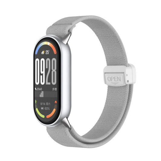For Xiaomi Smart Band 10 / 9 / 8 Metal Head Magnetic Plastic Buckle Elastic Nylon Watch Band(Sea Shell) - Mega Discount Store LebanonLebanon