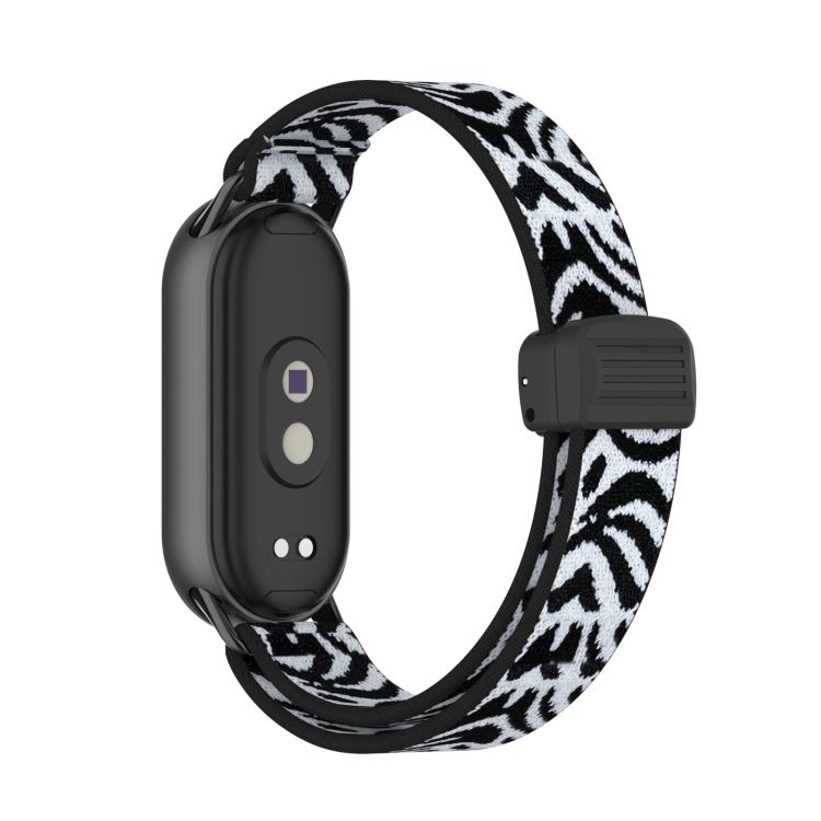For Xiaomi Smart Band 10 / 9 / 8 Metal Head Magnetic Plastic Buckle Elastic Nylon Watch Band(Snow Leopard) - Mega Discount Store LebanonLebanon