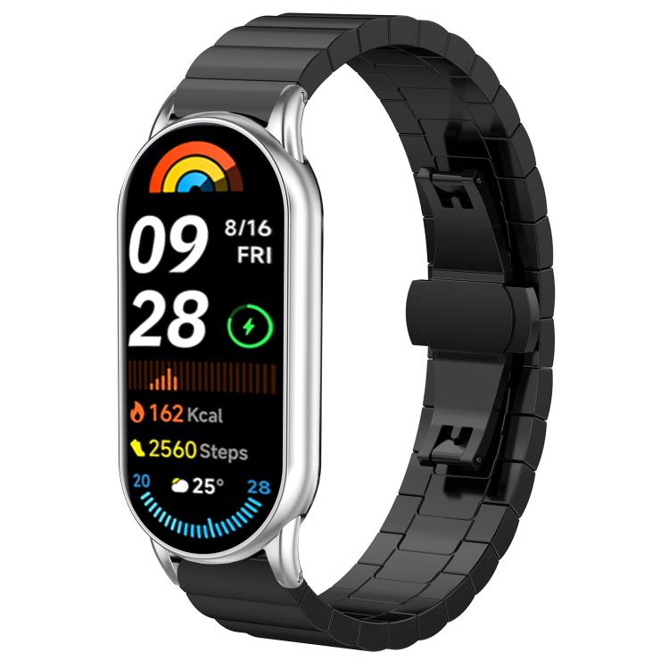 For Xiaomi Smart Band 10 / 9 / 8 NFC 14mm xDfind One - bead Bamboo Solid Stainless Steel Watch Band(Black) - Mega Discount Store LebanonLebanon