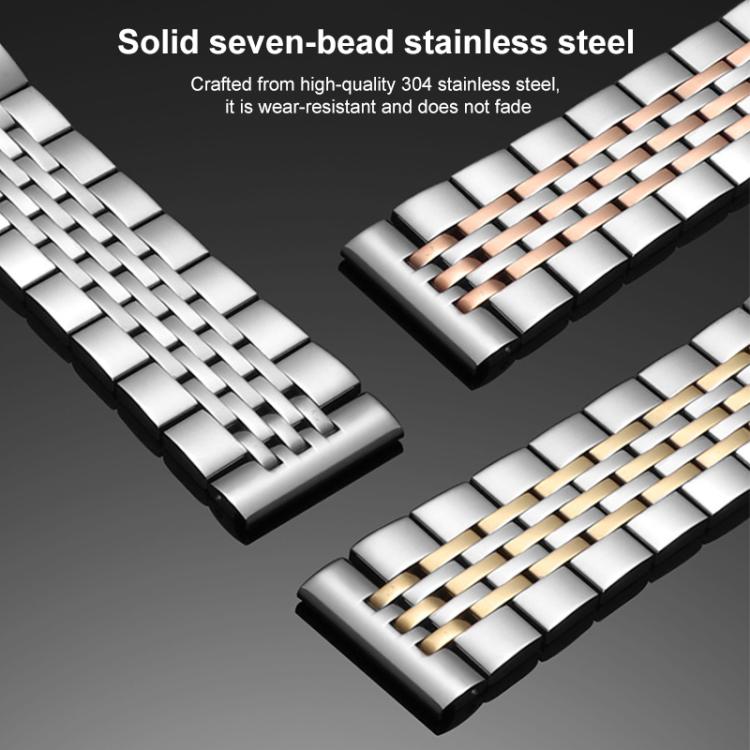 For Xiaomi Smart Band 10 / 9 / 8 NFC 14mm xDfind Seven - bead Solid Stainless Steel Watch Band(Gold) - Mega Discount Store LebanonLebanon