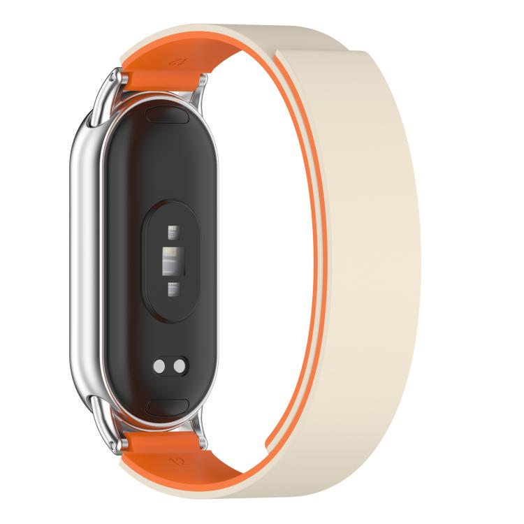 For Xiaomi Smart Band 10 / 9 / 8 Soft Silicone Magnetic Watch Band(Starlight Orange) - Mega Discount Store LebanonLebanon