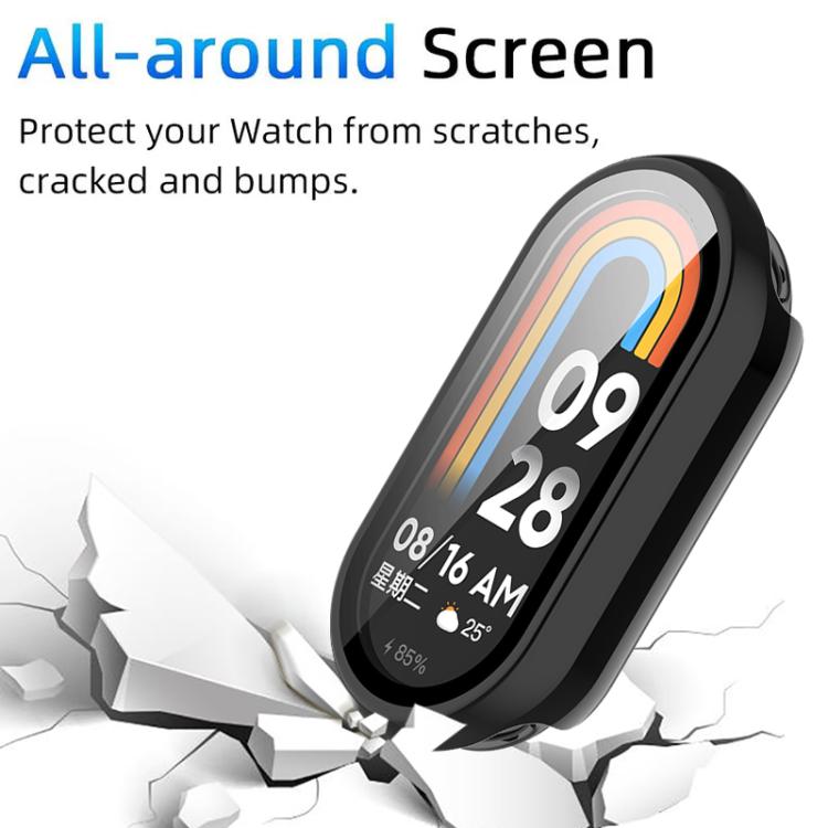 For Xiaomi Smart Band 10 xDfind Tempered Film Integrated PC Watch Protective Cover(Black) - Mega Discount Store LebanonLebanon