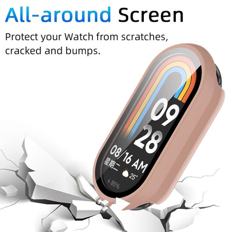 For Xiaomi Smart Band 10 xDfind Tempered Film Integrated PC Watch Protective Cover(Pink) - Mega Discount Store LebanonLebanon