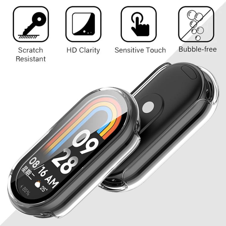 For Xiaomi Smart Band 10 xDfind Tempered Film Integrated PC Watch Protective Cover(Transparent White) - Mega Discount Store LebanonLebanon