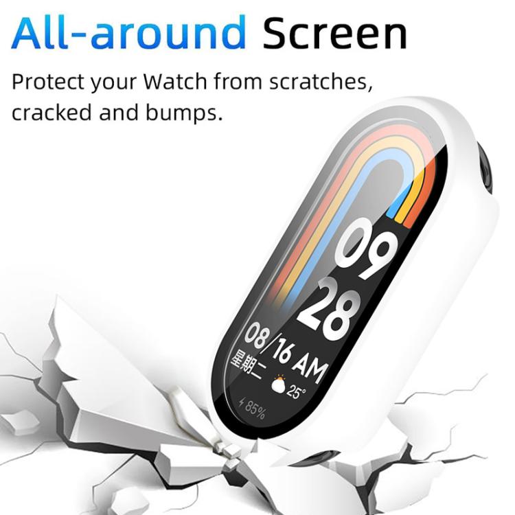 For Xiaomi Smart Band 10 xDfind Tempered Film Integrated PC Watch Protective Cover(White) - Mega Discount Store LebanonLebanon