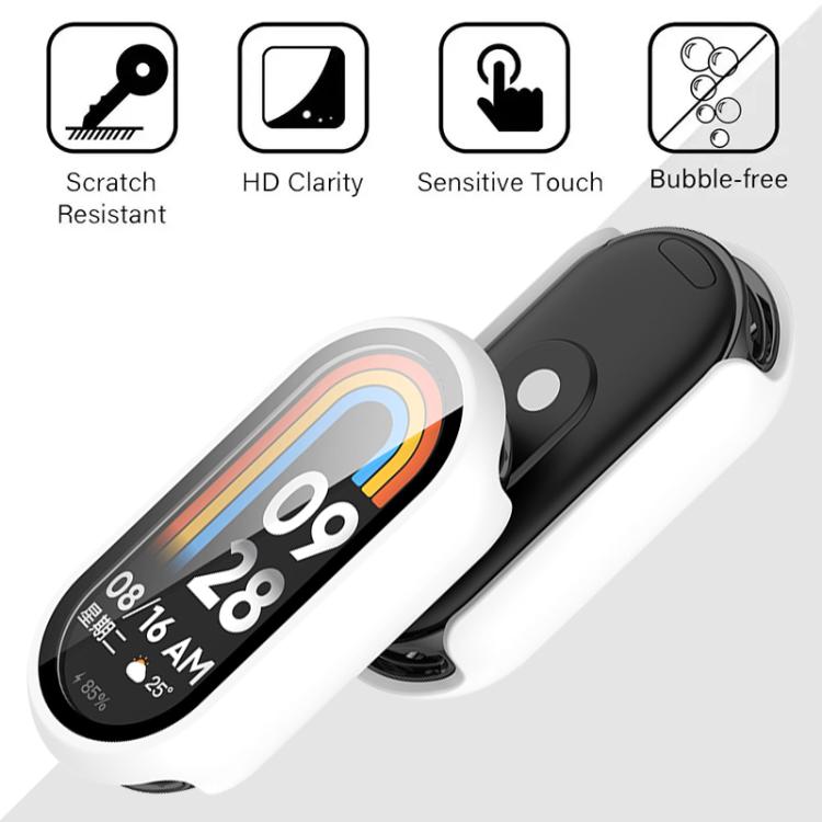 For Xiaomi Smart Band 10 xDfind Tempered Film Integrated PC Watch Protective Cover(White) - Mega Discount Store LebanonLebanon