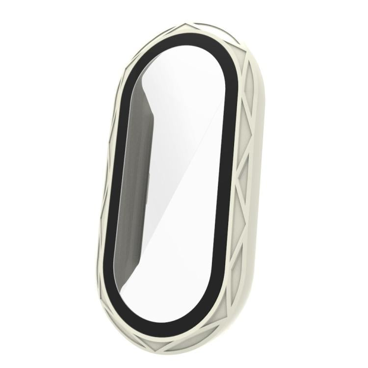 For Xiaomi Smart Band 9 / 9 NFC / 8 NFC Bird Nest Texture Tempered Glass Film Integrated PC Watch Cover(Ivory White) - Mega Discount Store LebanonLebanon