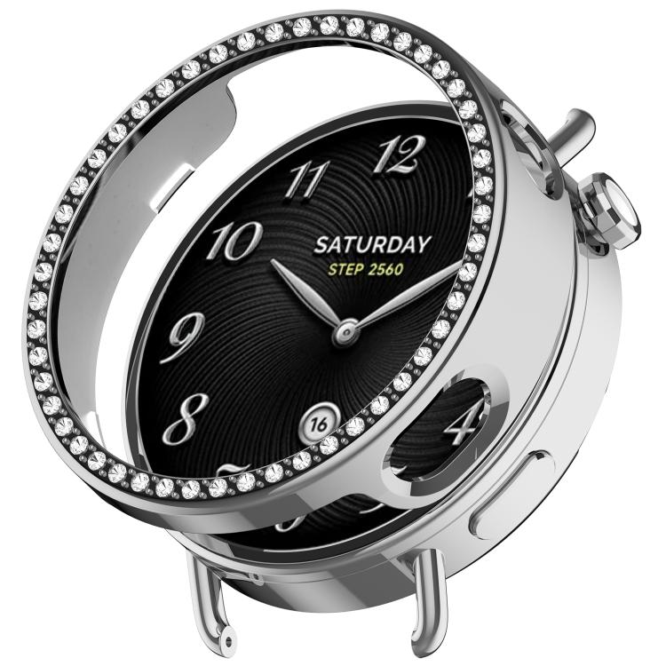 For Xiaomi Watch S4 41mm Single Row Diamond Half Coverage Hollow TPU Watch Cover(Silver) - Mega Discount Store LebanonLebanon
