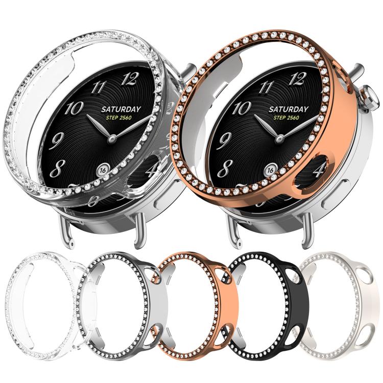 For Xiaomi Watch S4 41mm Single Row Diamond Half Coverage Hollow TPU Watch Cover(Silver) - Mega Discount Store LebanonLebanon