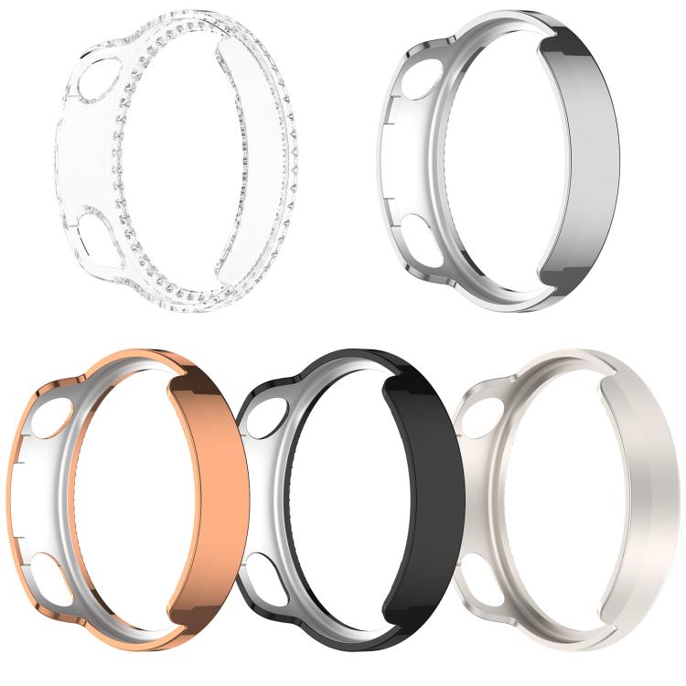 For Xiaomi Watch S4 41mm Single Row Diamond Half Coverage Hollow TPU Watch Cover(Silver) - Mega Discount Store LebanonLebanon