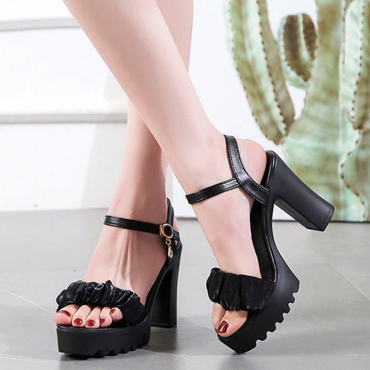 HALINFER Summer High Heel Sandals Thick Bottom Waterproof Platform Women Shoes, Size: 36(Beige) - Mega Discount Store LebanonLebanon