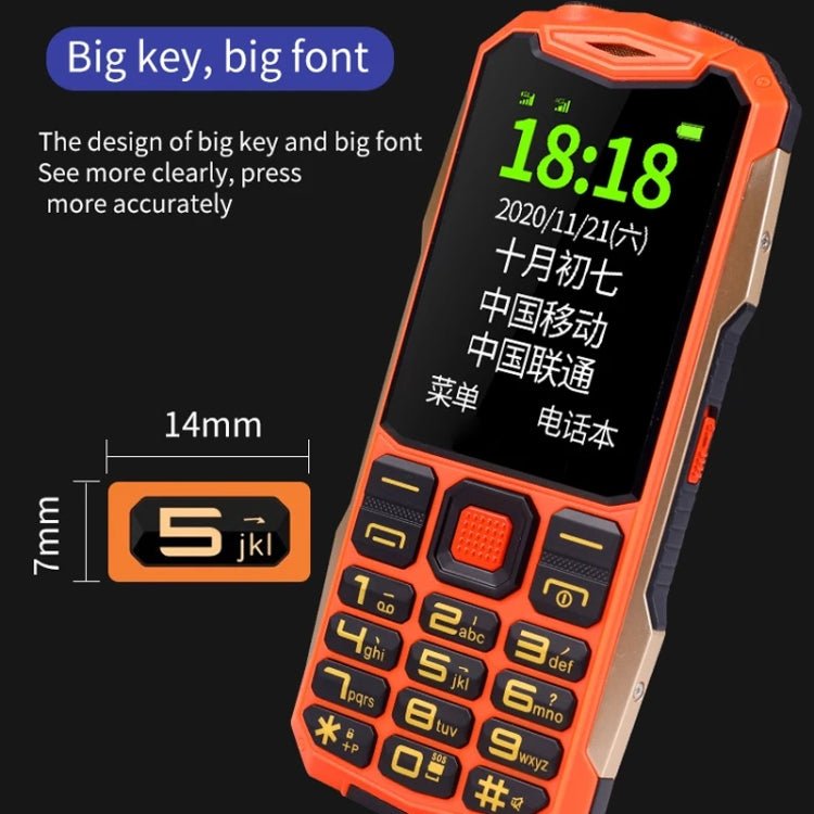 K1+ 4G Elder Rugged Phone, 2.6 inch, 1500mAh Battery, LED Flashlight, Network: 4G, Dual SIM, SOS, Plug:UK Plug(Black) - Mega Discount Store LebanonLebanon