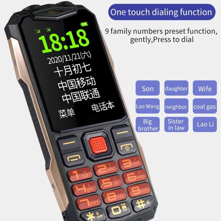 K1+ 4G Elder Rugged Phone, 2.6 inch, 1500mAh Battery, LED Flashlight, Network: 4G, Dual SIM, SOS, Plug:UK Plug(Black) - Mega Discount Store LebanonLebanon